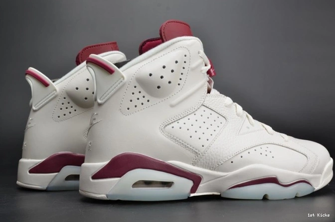 1st Kicks Maroon Jordan 6 Retro 384664-116 white Air 0724